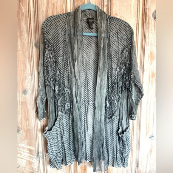 Chico’s Traveler’s Collection Relaxed Fit Boho Crinkled Jacket Size Medium - Picture 5 of 12